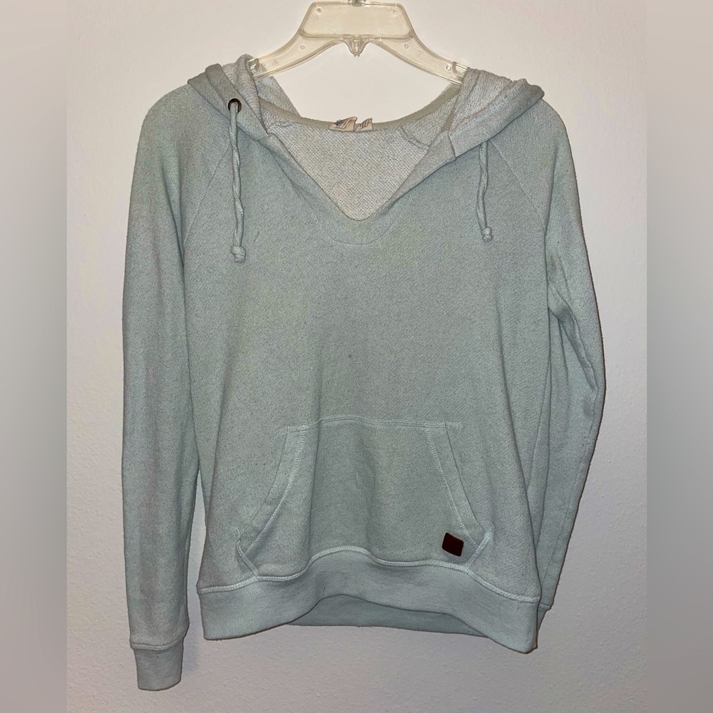 Long sleeve sea glass blue Roxy pullover hoodie